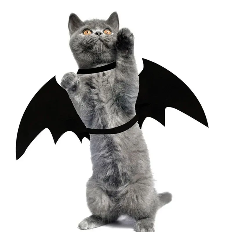 Bat Wings Vampire Cat Clothing Black Cute Fancy Dress Up Pet Dog Halloween Holiday Christmas Party Costumes Gifts Funny Clothes