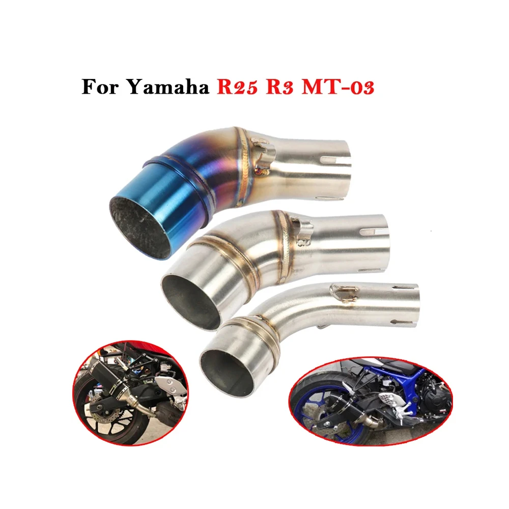 Für yamaha yzf r25 r3 MT-03 mt03 motorrad auspuff 51mm flucht systeme anschluss schall dämpfer modifizierter schlupf auf mittlerem verbindungs rohr