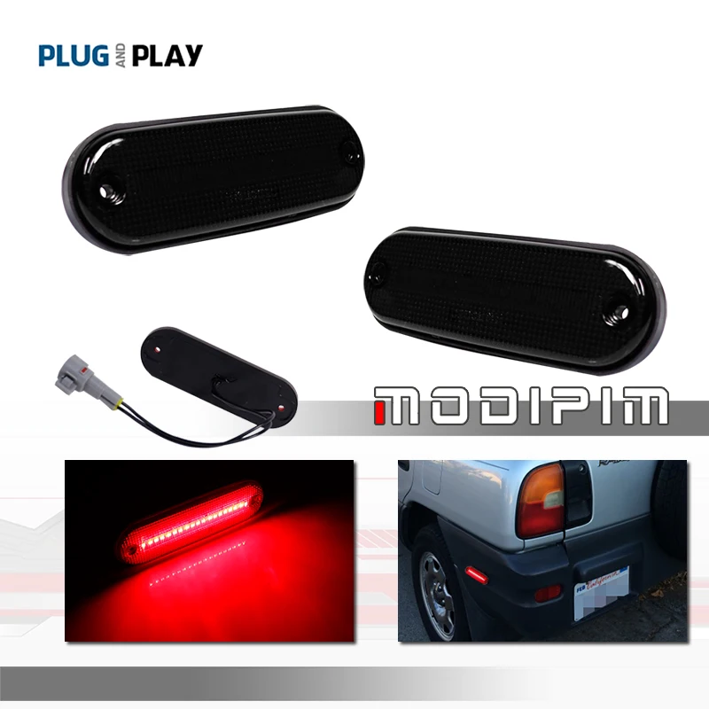 

Red LED Car Rear Bumper Side Marker Parking Lights / Driving Lights For 1996 1997 1998 1999 2000 Toyota Rav4 Fender Flare Lights