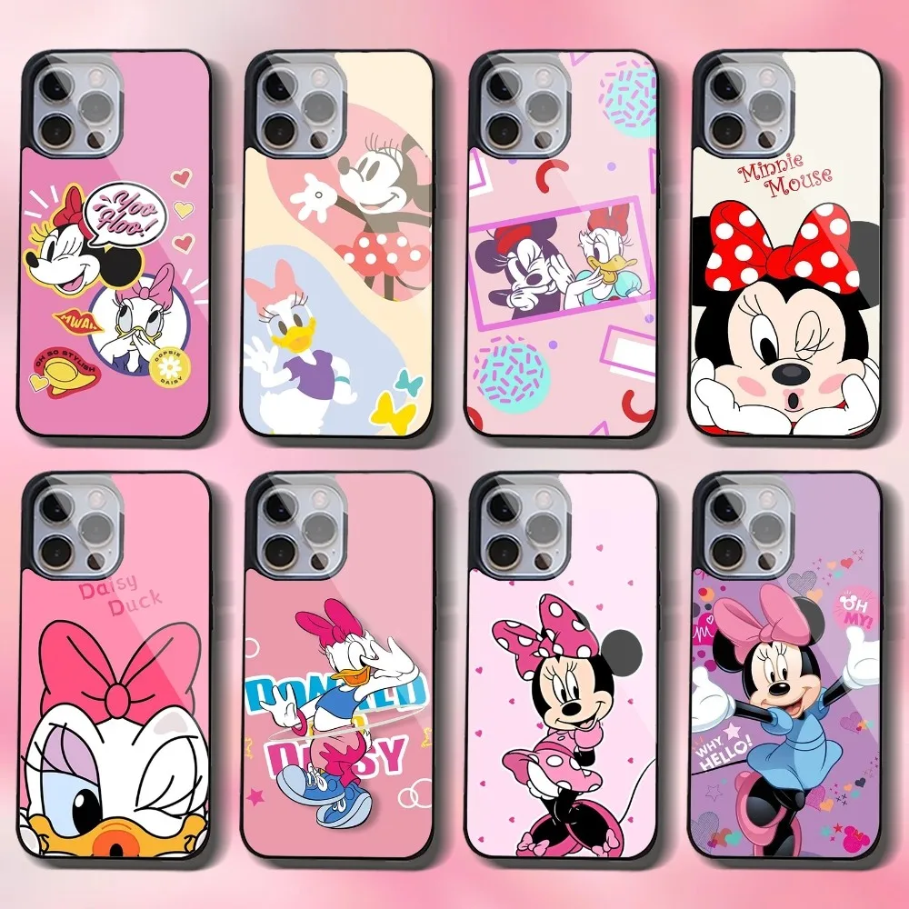 M-Minnie Mouse D-Daisy Duck Phone Case For IPhone 16 15 14 13 Pro Max 11 12 Mini Alex Mirror For Magsafe Wireless Charging Cover