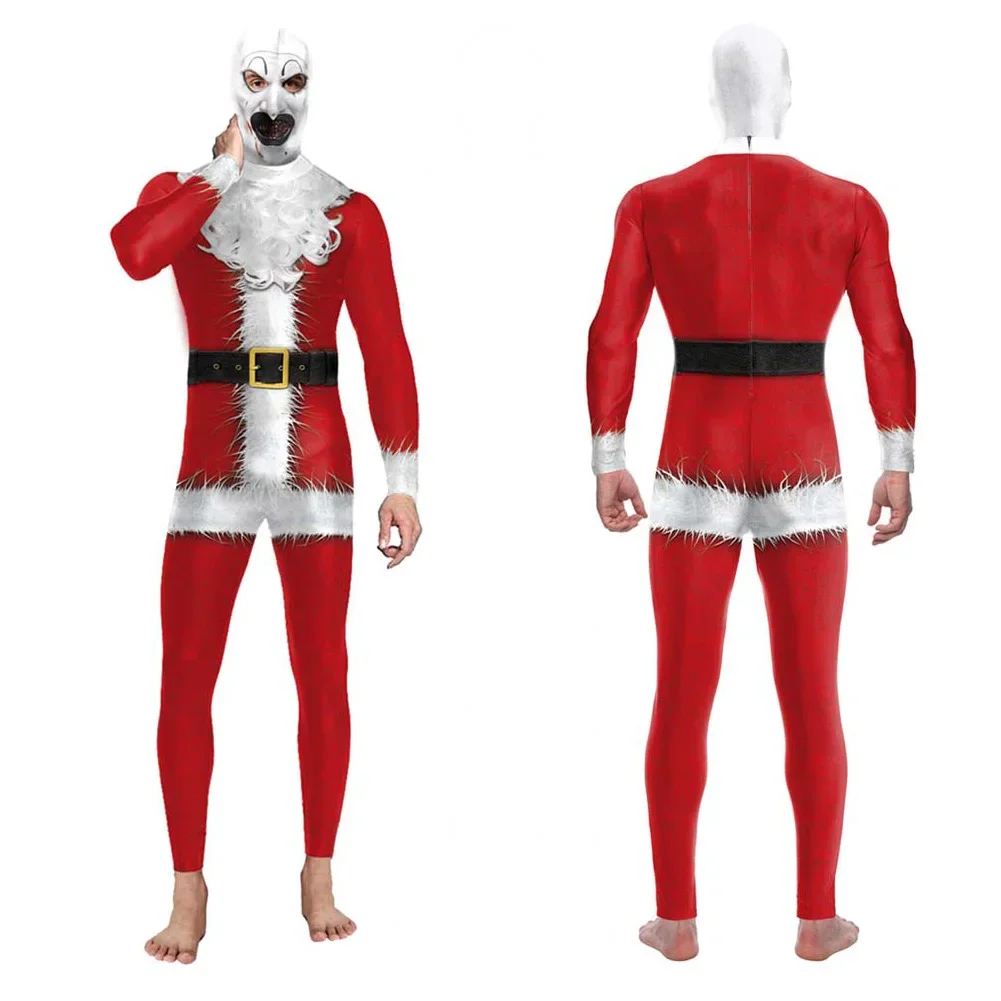 Fantasia Spaventoso Babbo Natale Art Clown Cosplay Abbigliamento horror 2024 Film Terrifier 3 Disfraz Costume da uomo Fantasia Halloween Panno