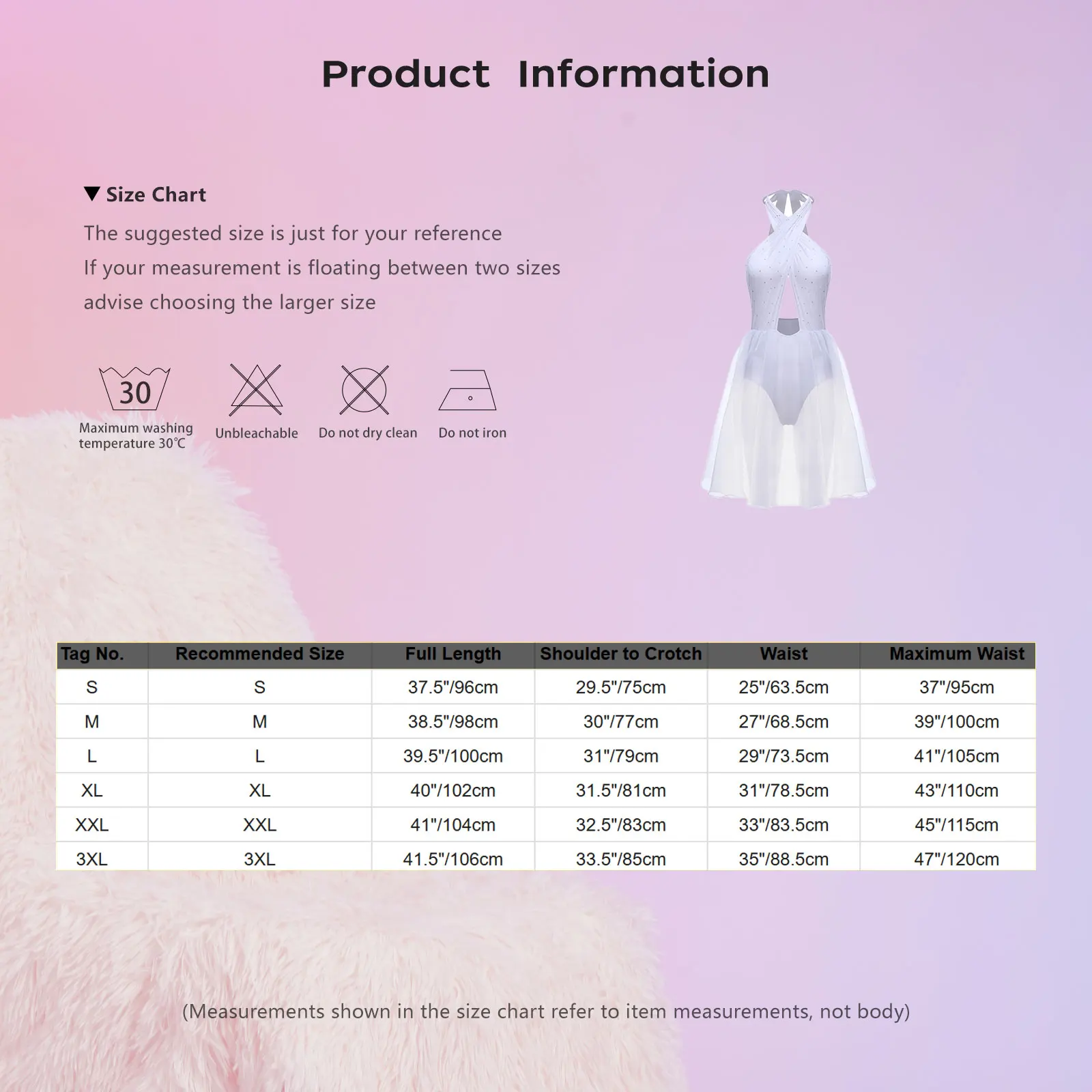 Womens Halloween Stunner Fairy Tale Princess Beauty Cosplay Dress Halter Backless Tulle Hem Built-in Briefs Leotard Dress