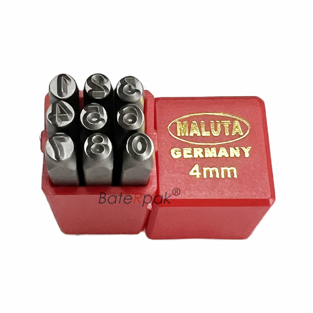 BateRpak MALUTA 1/1.5/2/2.5/3/4mm British Steel seal,Car Chassis Number stamp puncher Steel word punch stamp,9pcs/box