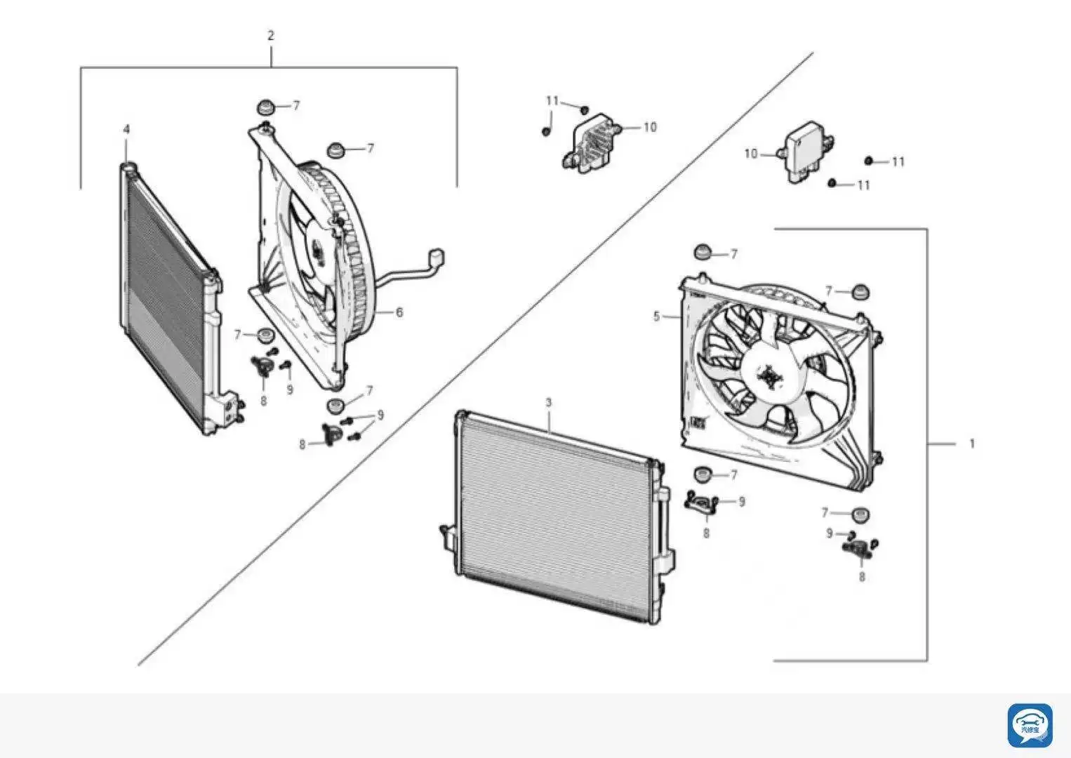 Ventola di raffreddamento del condensatore AC del radiatore muslimexayp (sinistra e destra) per Tesla Model S 2012-2020 nuovo di zecca