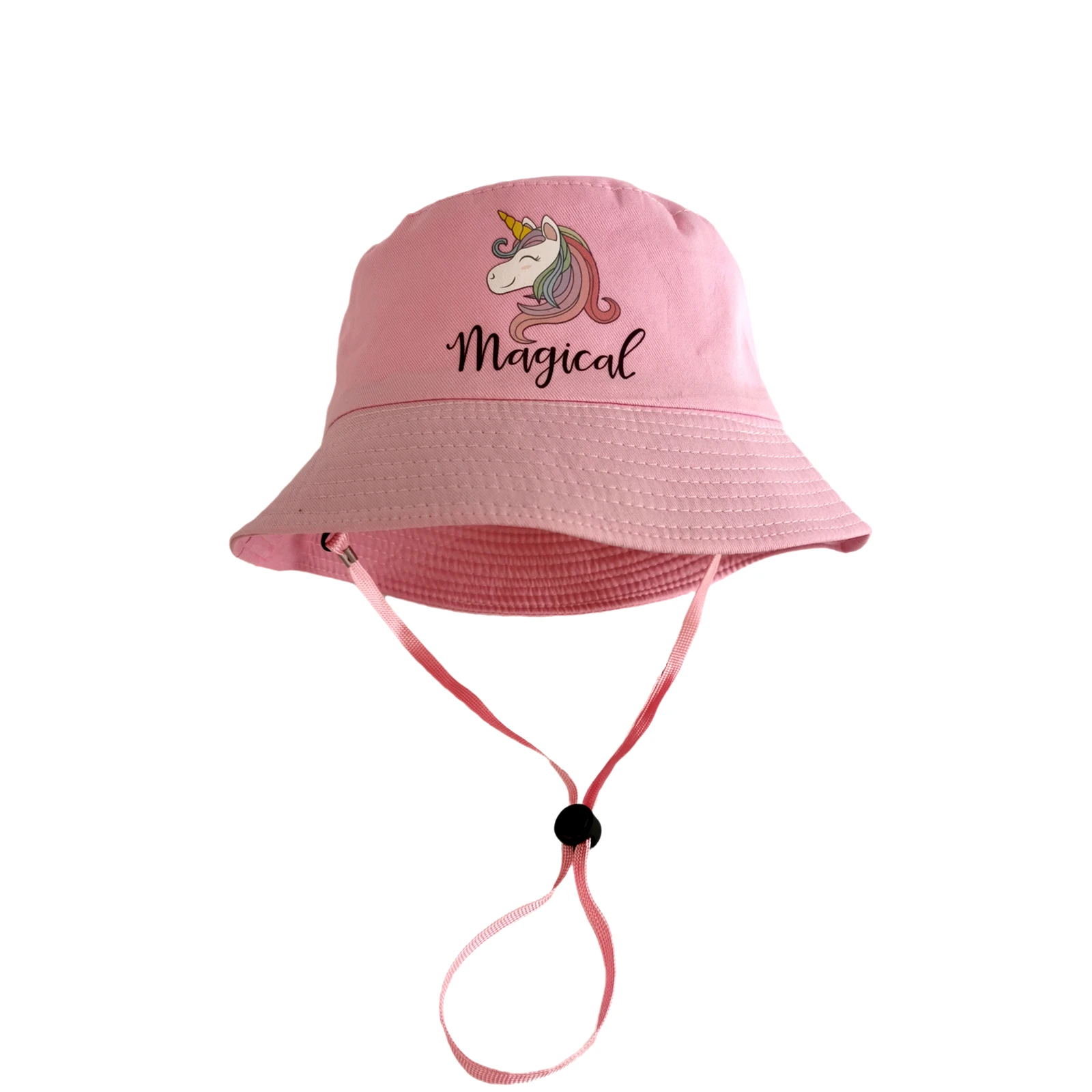 girls bucket hat unicorn hats cap accessories girls summer sun fishing hat cap for kids Windproof rope mommy and me bonnets