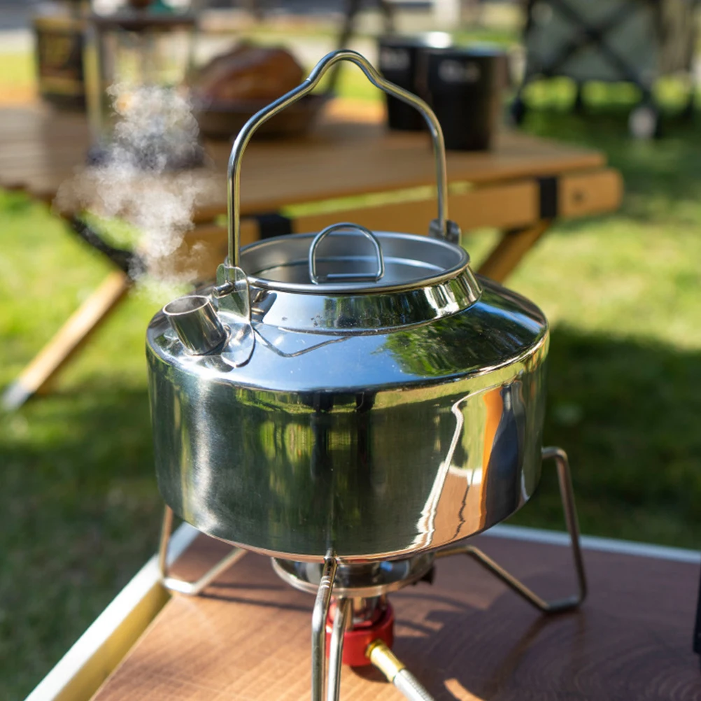 

Portable Stainless Fast Portable Water Kettle Boil Water Pot Camping Cookware Outdoor Tea Kettle Lightweight Stove