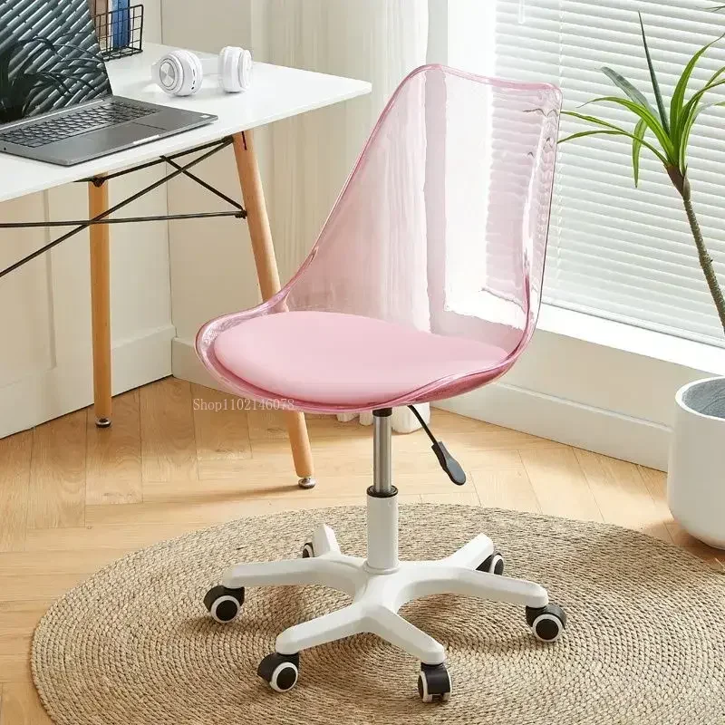 

Nordic Acrylic Transparent Makeup Chair Study Room Backrest Swivel Chair Dresser Office Chairs Bedroom Office Chairs Furniture