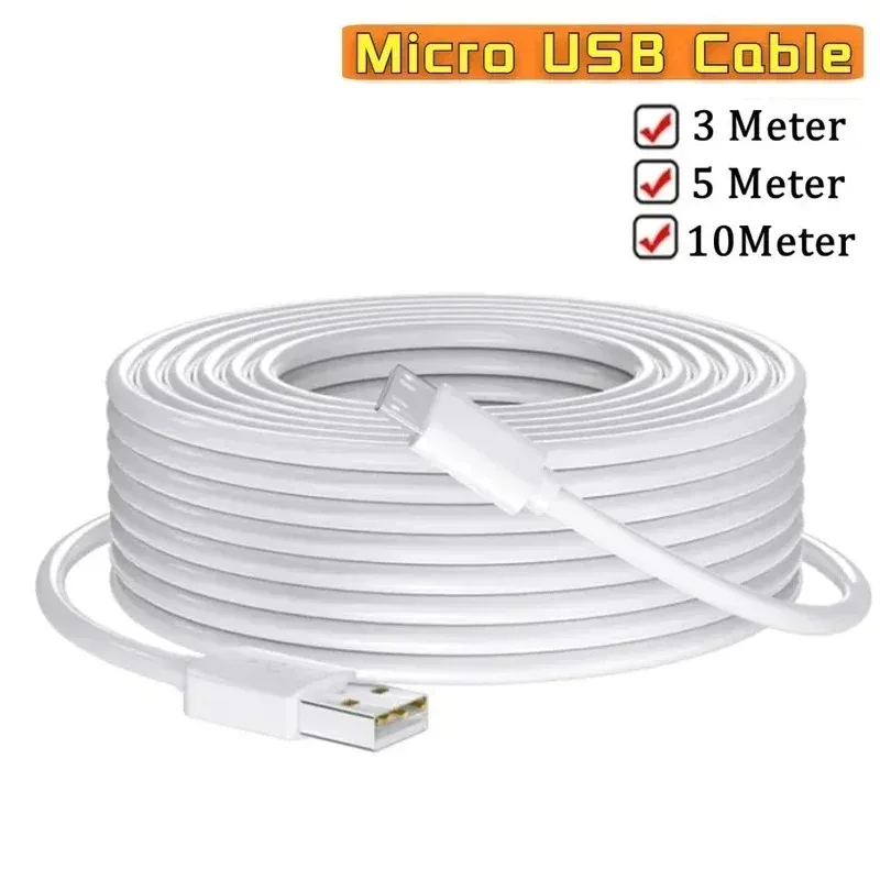 1m-14m Extra Long Micro USB Fast Charging Data Cable for Samsung Xiaomi Android Cell Phone Camera Monitor Power Bank Data Cords