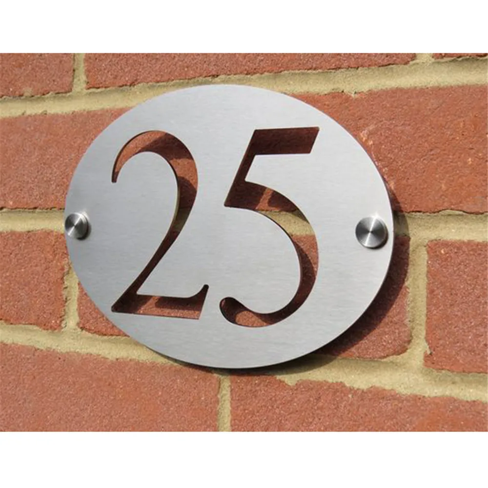 Customized House Number Street Name Ellipse Composite Aluminum Board Sign Outdoor Plaque