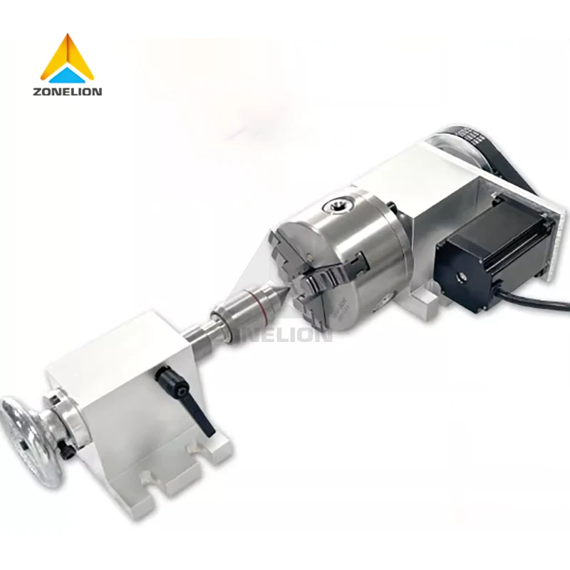 100mm Three-axis Rotating CNC 3-jaw Chuck Hollow Shaft Rotating Shaft with Motor Shaft