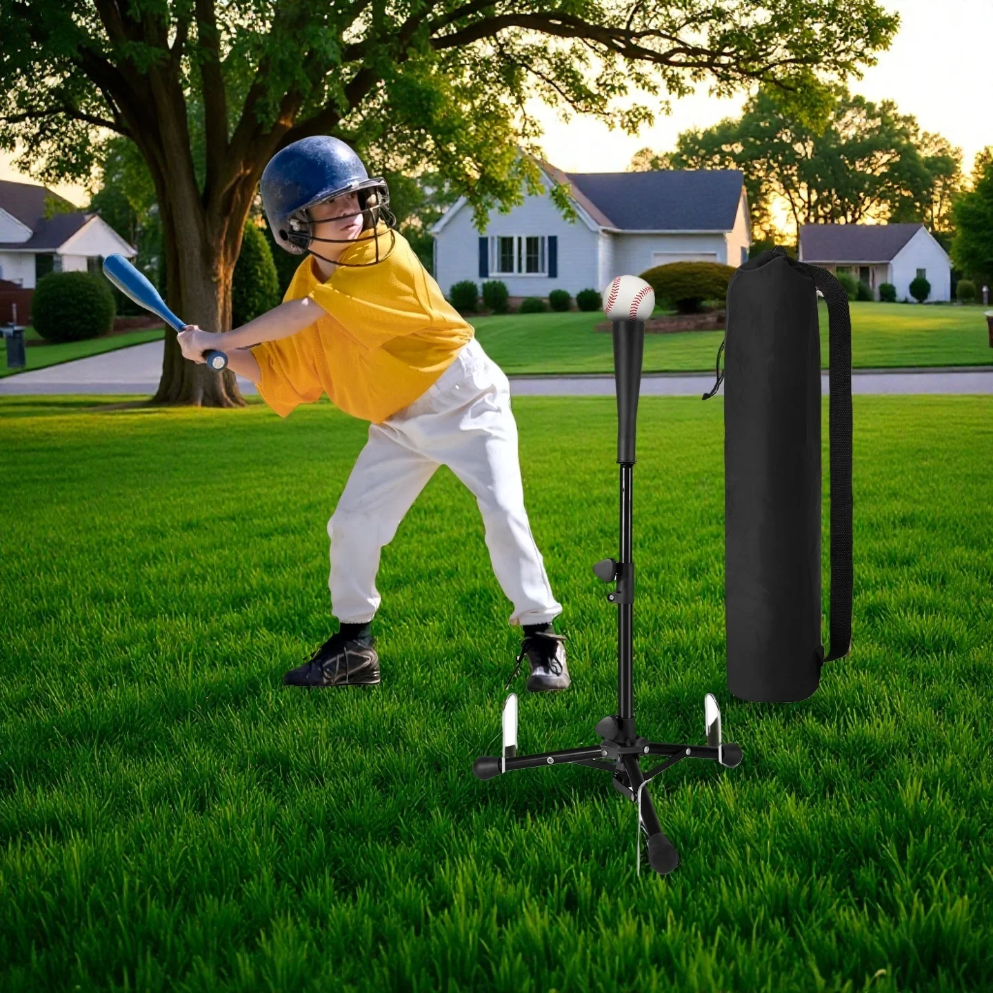 

Baseball Tee For Kids, Easy Adjustable Batting Tee From 20.85 to 31.30 Inches. Foldable and Stable Baseball Tees for Hitting