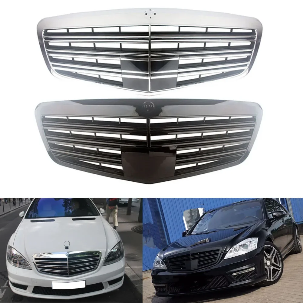 For Mercedes Benz W221 S-Class S320 S350 S450 S500 S63 S65 Four Doors 2009-2013 Front Racing Center Grille Facelift Bumper Grill