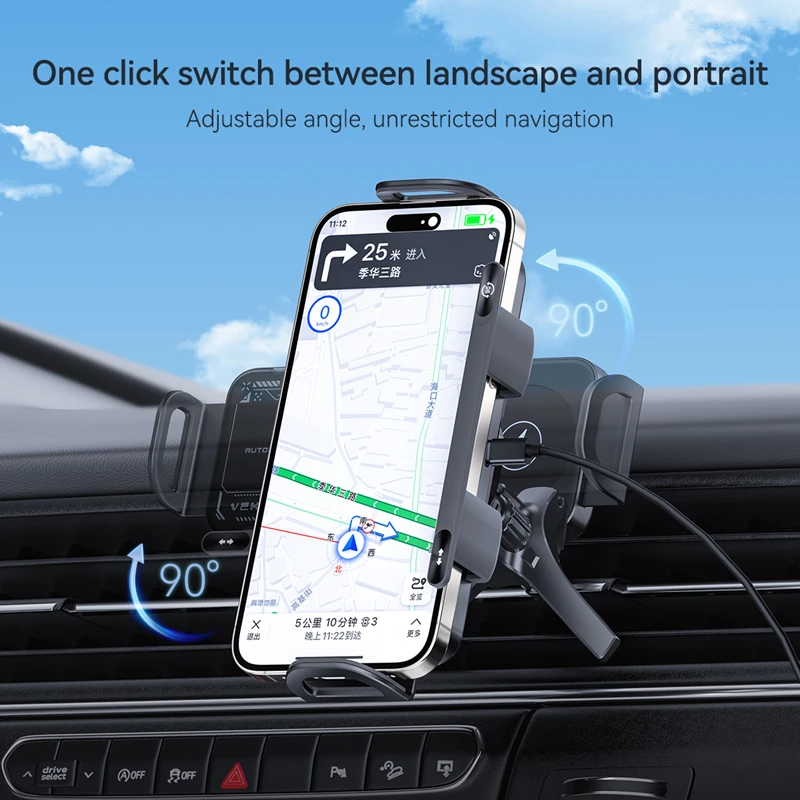 

Car Fast Wireless Charger Dual Coil Fold Screen Stander For Samsung Galaxy Z Fold6 Fold5 Fold4 S24 Ultra iPhone 16 15 14 Pro Max