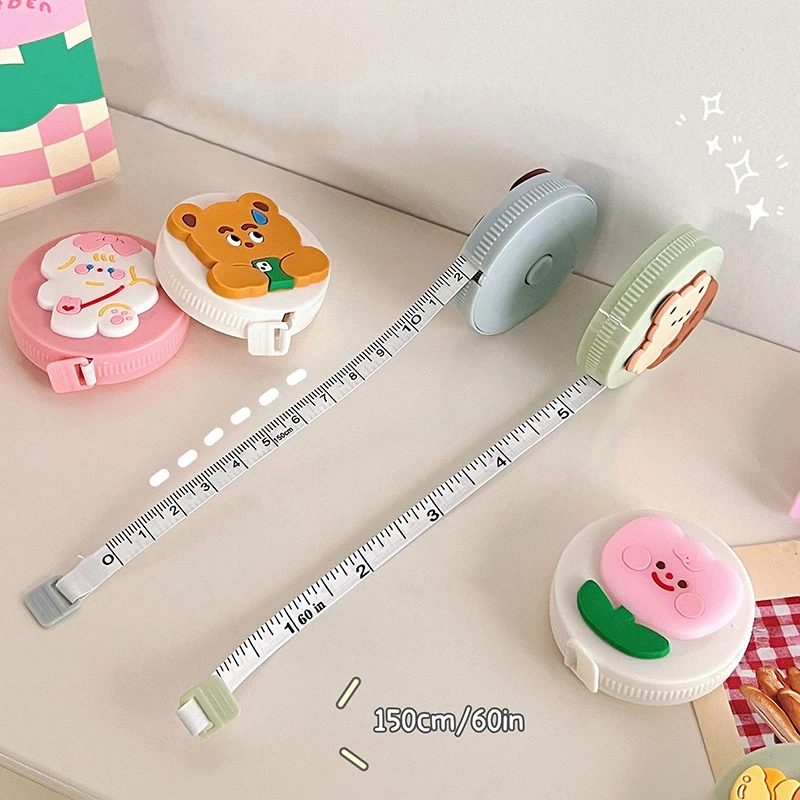 Portable Cute Cartoon Tape Measure Multifunctional Mini Measuring Tape Measure Ruler Waist Chest Hip Measurement Soft Tape