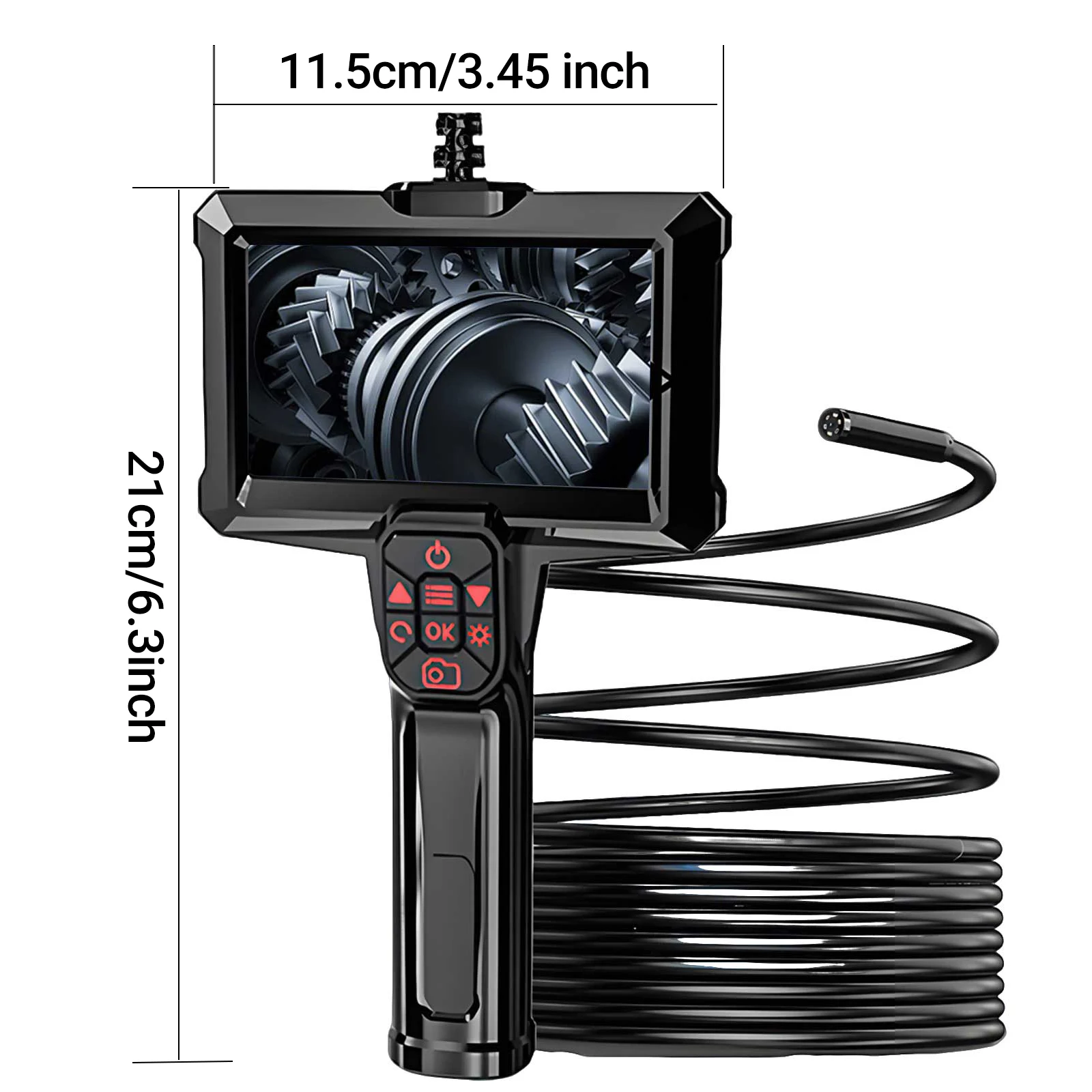 4.3" LCD Endoscope Camera with Light HD 1080P IP67 Waterproof Borescope Camera 8 LED Lights 32GB Card for Sewer Pipe HVAC Car image 5