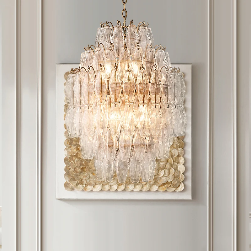 Imagem -04 - Nordic Luxury Glass Lighting Chandelier Vidro Rosa Âmbar Lâmpadas Suspensas para Teto Decoração para Casa Sala de Estar Quarto