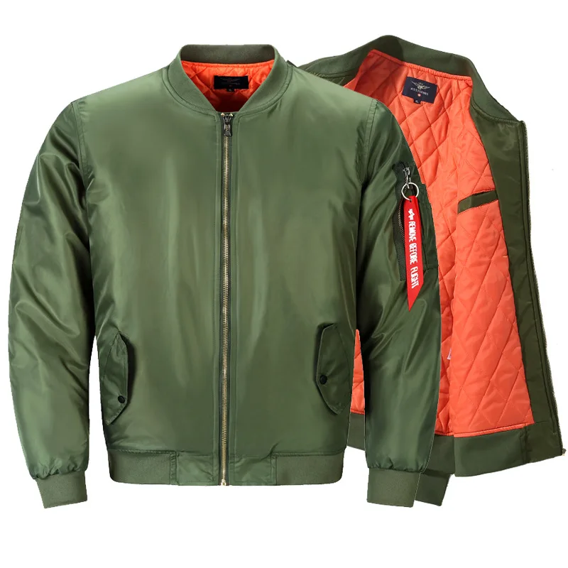 Chaqueta bomber de piloto Air para hombre, chaqueta Bomber táctica informal, chaqueta de piloto con cremallera sólida, abrigos verdes ajustados, nuevo