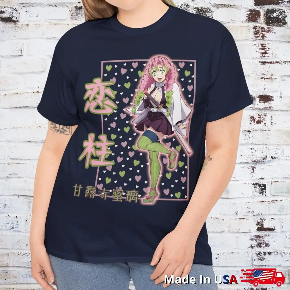 Kawaii Mitsuri Shirt Demon Slayer Waifu Cosplay Girl Anime Clothing Tee Manga