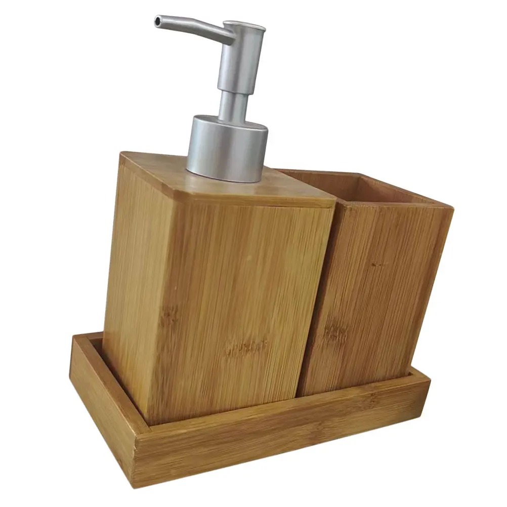 Bathroom Accessories Set Soap Dispenser Toothbrush Holder Pump Bottle Refill Lotion Container Shampoo Dispenser Home Use Storage