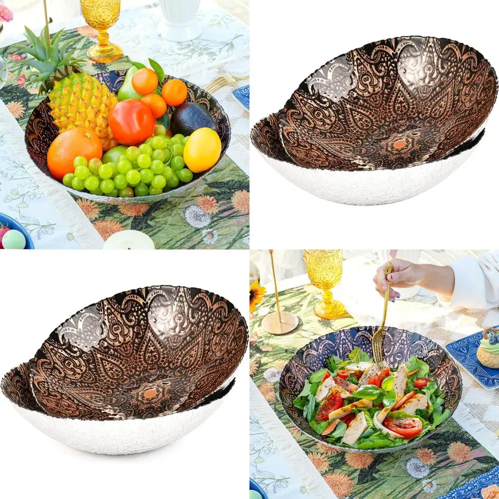 

Стеклянные сервировочные чаши в марокканском стиле, 12,5 дюймов, большие, из толстого стекла, для центральных элементов сервировки, закусок, салатов и демонстрации на кухне