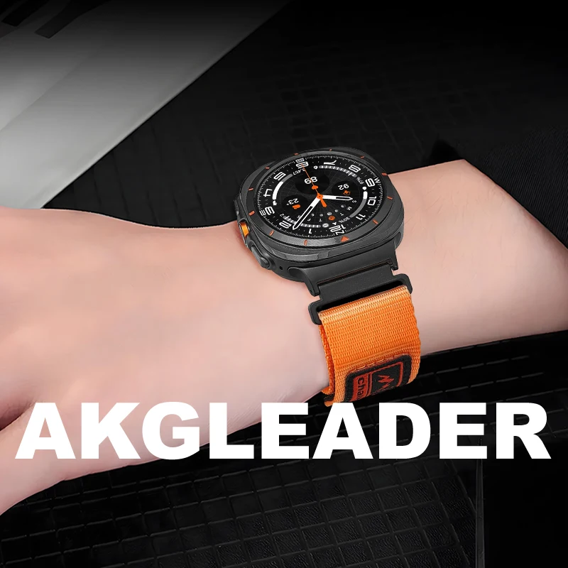 

AKGLEADER Magnetic nylon loop watch band for Samsung Galaxy Watch 7 Ultra 47mm strap for watch7 40mm 44mm bracelet band