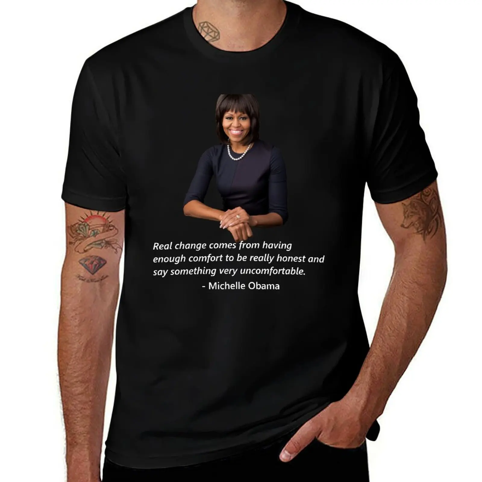 

Obama- Michelle White T-Shirt Breathable Gym Short Sleeve T-Shirt