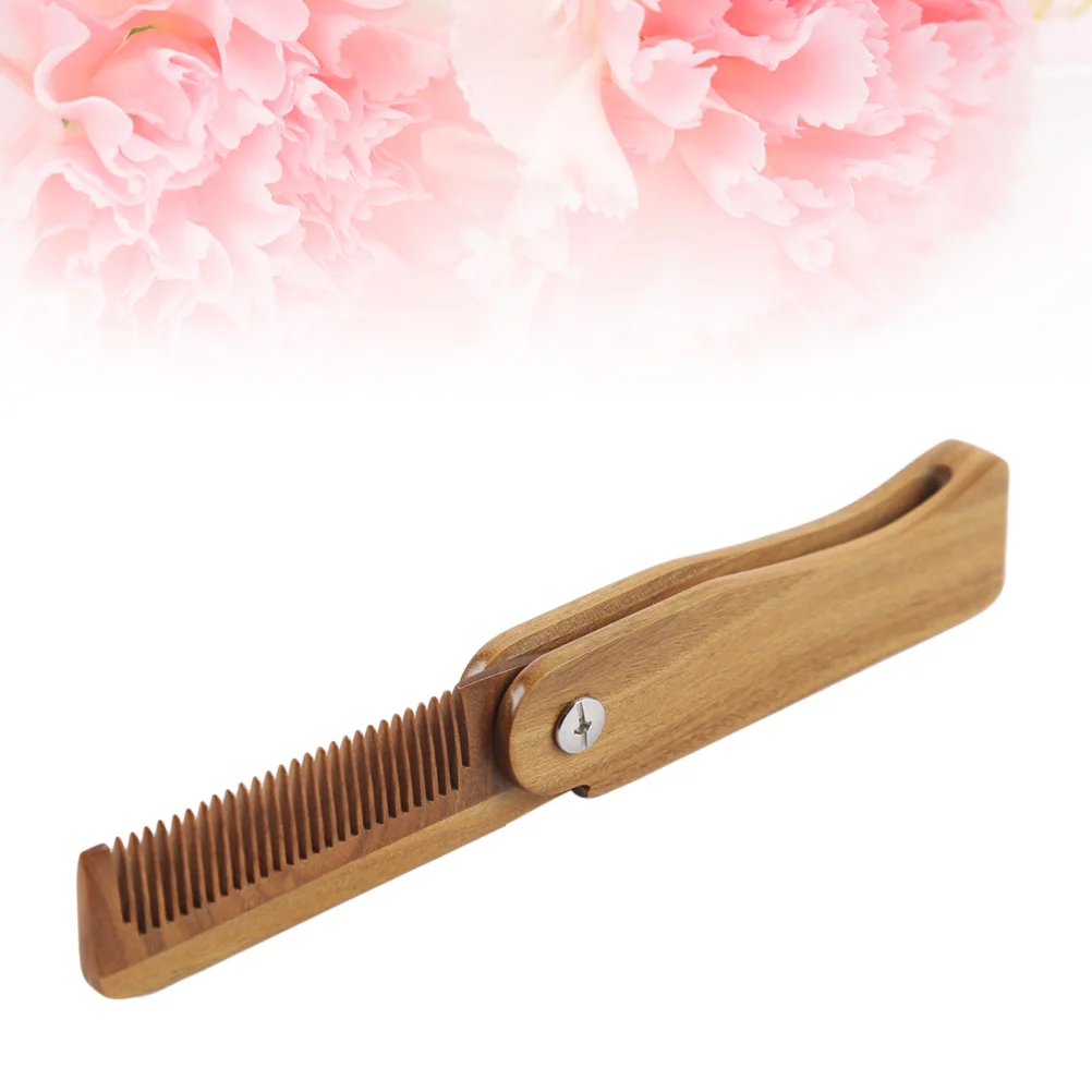 

Folded Green Sandalwood Comb Anti-static Wooden Hair Comb Detangling Natural Green Sandalwood Comb Hair Care Massage Hair Wooden