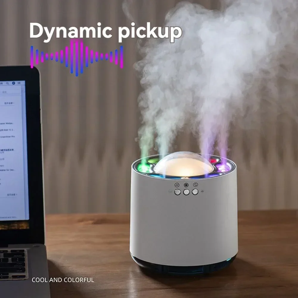 Humidificateur dynamique avec lumières LED changeantes, 6 têtes de pulvérisation RapFog, 7 documents, cadeau musical, 800ml, 514-plus