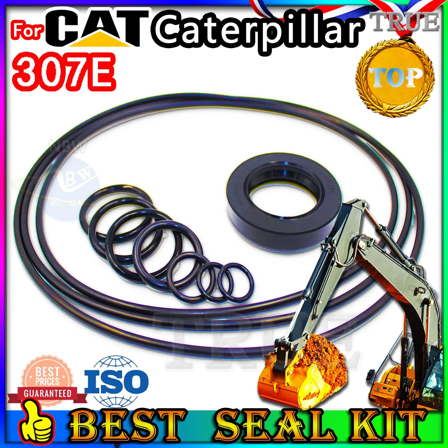 For Caterpillar 307E Oil Seal Repair Kit CAT Boom Arm Bucket Excavator Hydraulic Cylinder Digger Clamshell Shovel Adjust Swing