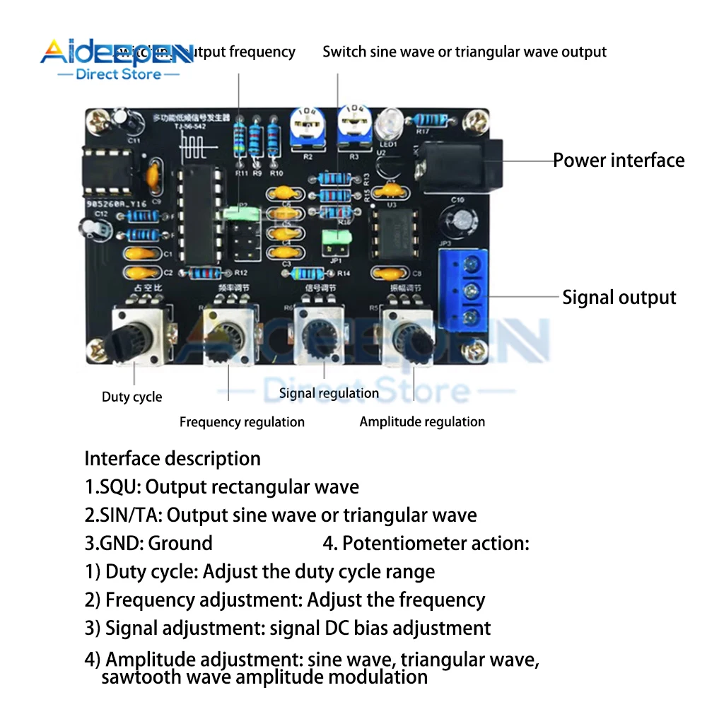 ICL8038 Multifunctional Low-frequency Multi Waveform Signal Generator Welding Practice Electronic Circuit Experimental DIY Kit