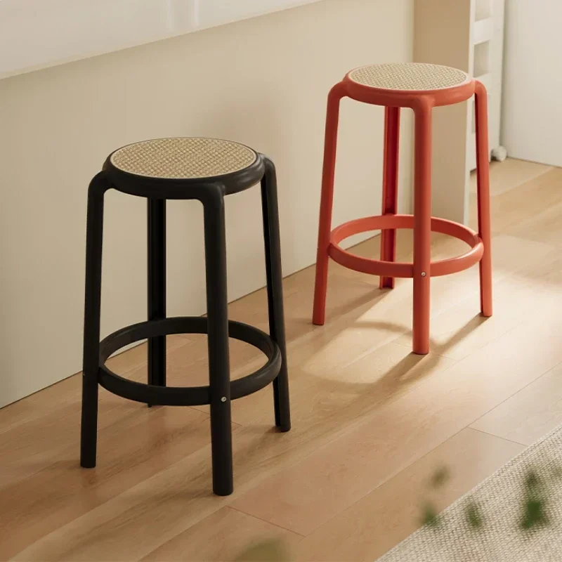 Nordic criativo plástico casa barra cadeira restaurante lazer confortável cadeira de jantar simples empilhável fezes varanda sapato banco
