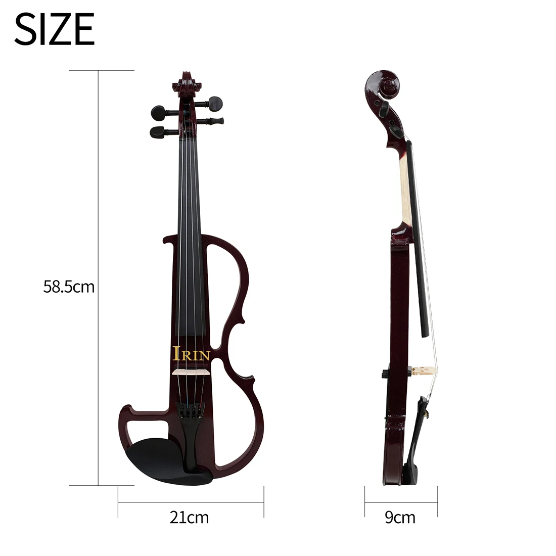  IRIN 4/4 Electric Violin Silent Body Electric Fiddle With Bow Case Headphone Connection Cable Violin Parts & Accessories