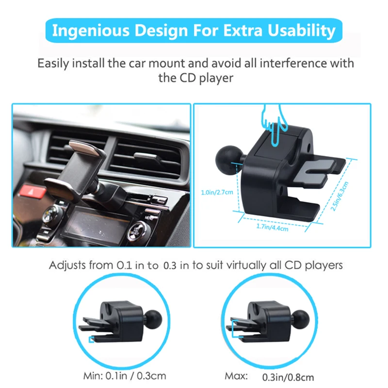 Cell Phone Holder for Car, CD Slot Car Phone Mount,Compatible for all Smartphone Mobile