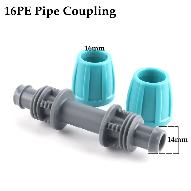 5pcs 16mm Garden Watering Hose Connectors Micro Irrigation PE Pipe Elbow Tee Straight Joints Agricultural Watering Kits Fittings