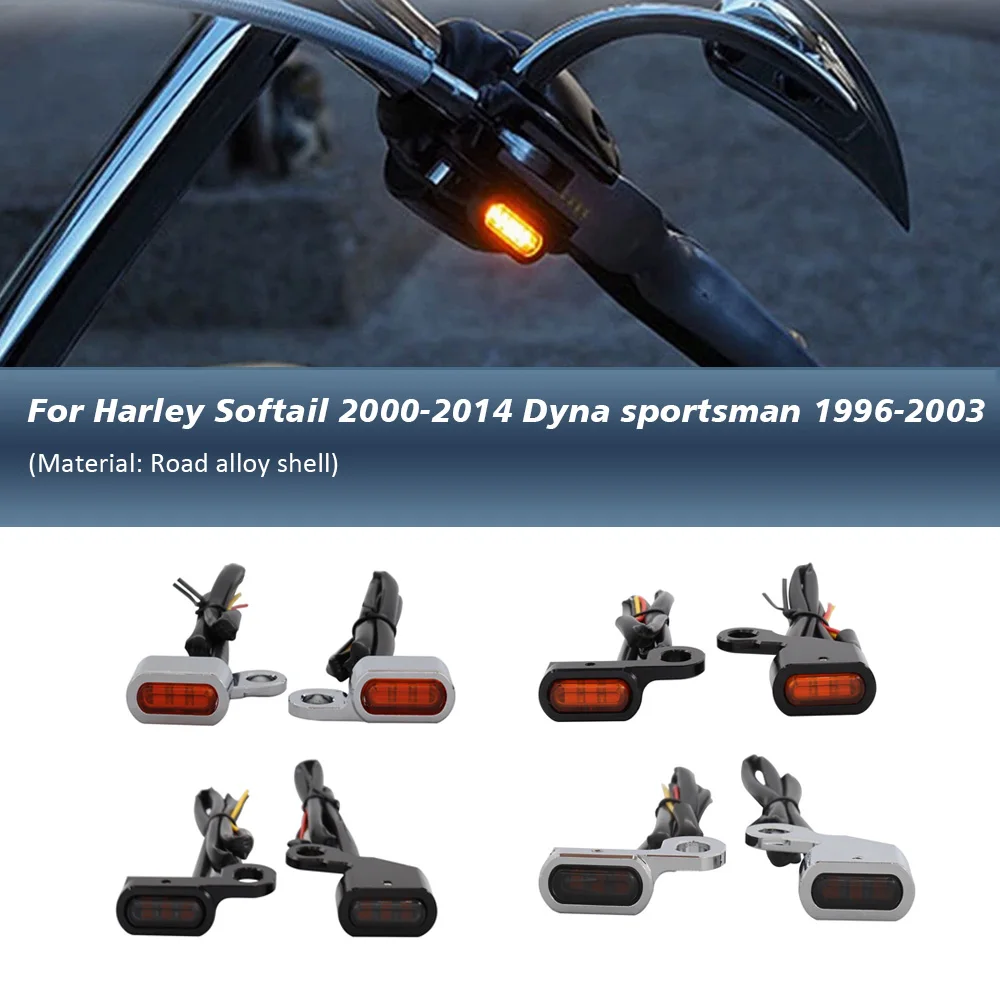 

Pair Motorcycle Mini LED Turn Signal Light Running Indicator Amber Lamp For Harley Softail 2000-2014 Dyna sportsman 1996-2003
