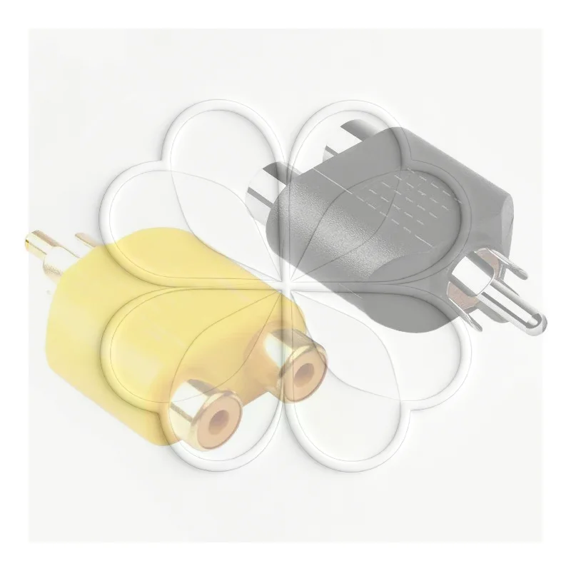 High Fidelity Sound RCA Audio Splitter 1 Male to 2 Female 10Pcs Converter Plug for TV DVD Speaker Car Audio System