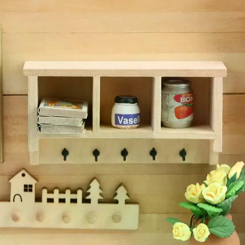 1/12 Puppenhaus Simulation Mini Wand Regal Hängen Rack Modell Puppenhaus Wohnzimmer Möbel Dekoration Puppen Haus Zubehör