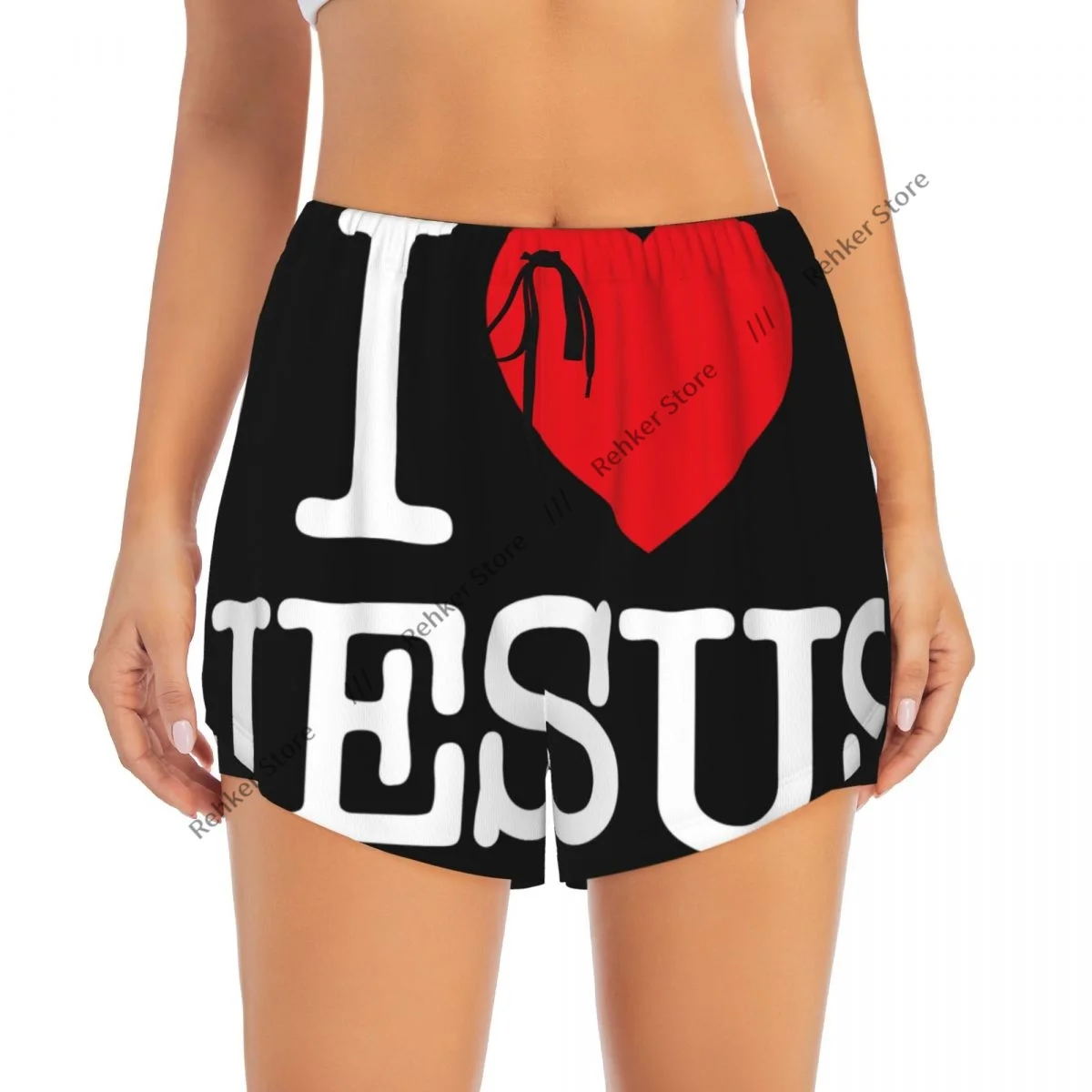 Women Yoga Shorts I LOVE JESUS Workout Shorts Fitness quick-dry Ladies Yoga Gym Running Short Pants Sportswear