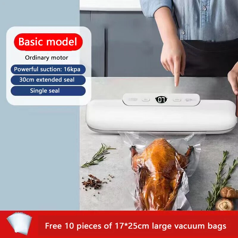 

Вакуумный упаковщик пищевых продуктов, автоматический бытовой аппарат для вакуумной упаковки, 10 упаковочных пакетов