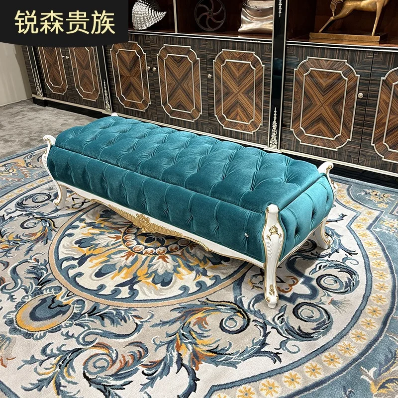 French solid wood bedside stool European court luxury princess stool