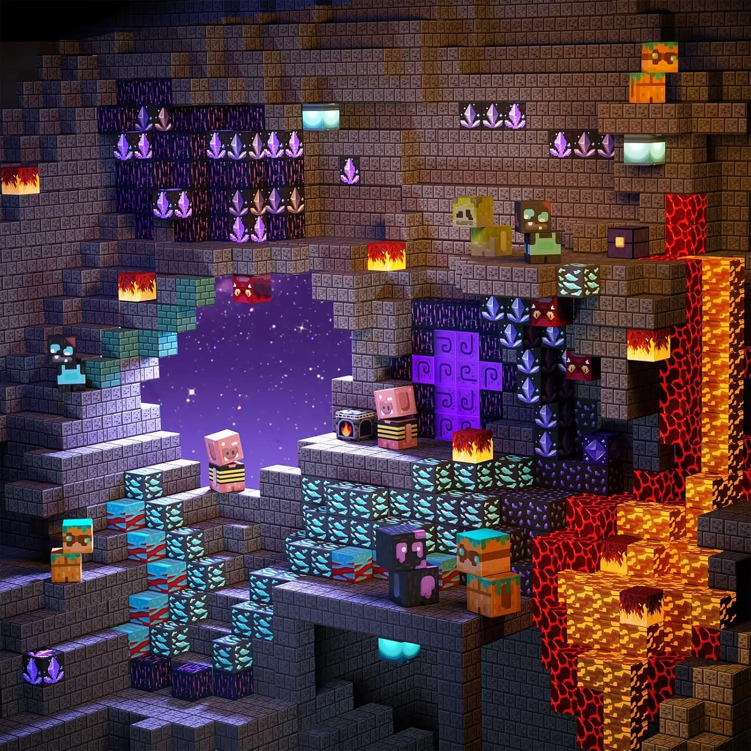 Bloques de construcción magnéticos Mine World, cueva magnética, cubo de ladrillo, juego de juguetes, vástago sensorial, el mejor regalo para niños y niñas, 2025