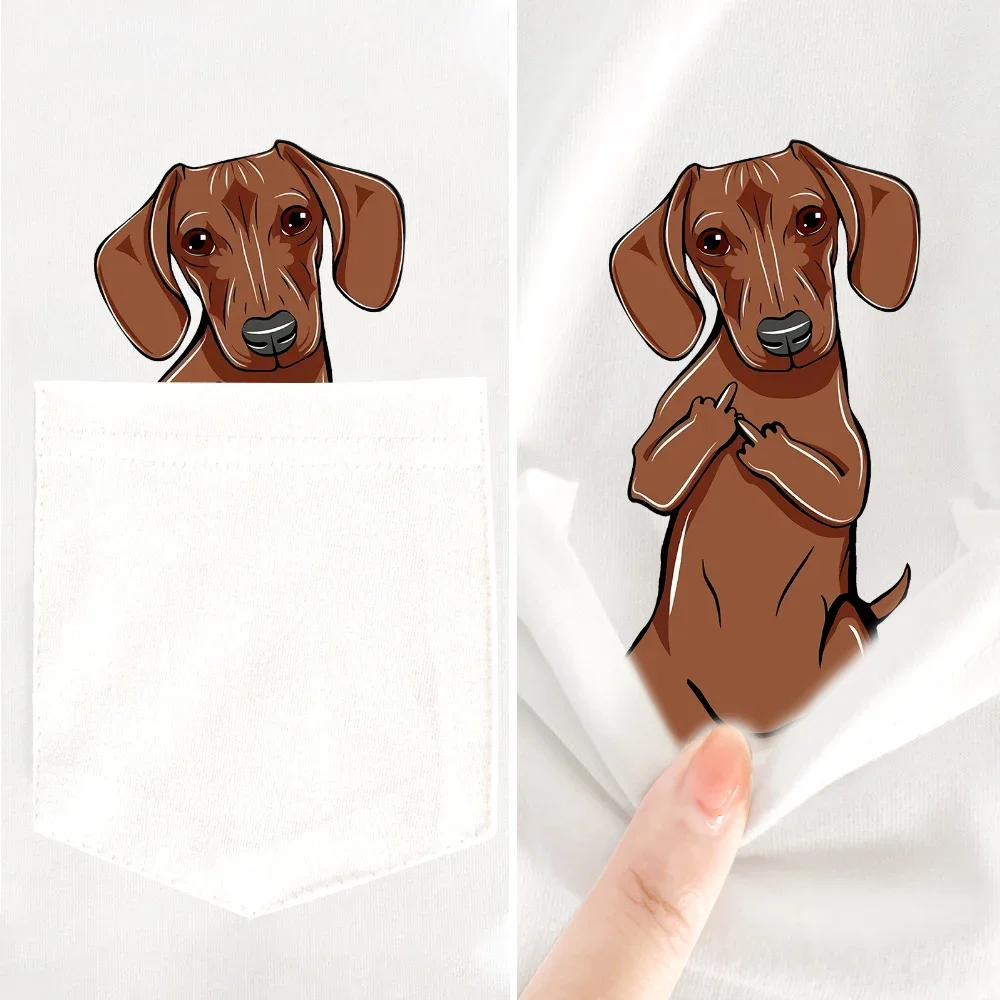 CLOOCL Funny 100% Cotton T-Shirt Fashion Pocket Golden Retriever Dog T-shirt Harajuku Style Shirt Short Sleeve Tees Hip Hop Tops