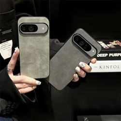 New Retro Luxury Solid Color PU Leather Phone Case For Google Pixel 9 Pro XL High Quality Phone Shockproof Protective Back Cover
