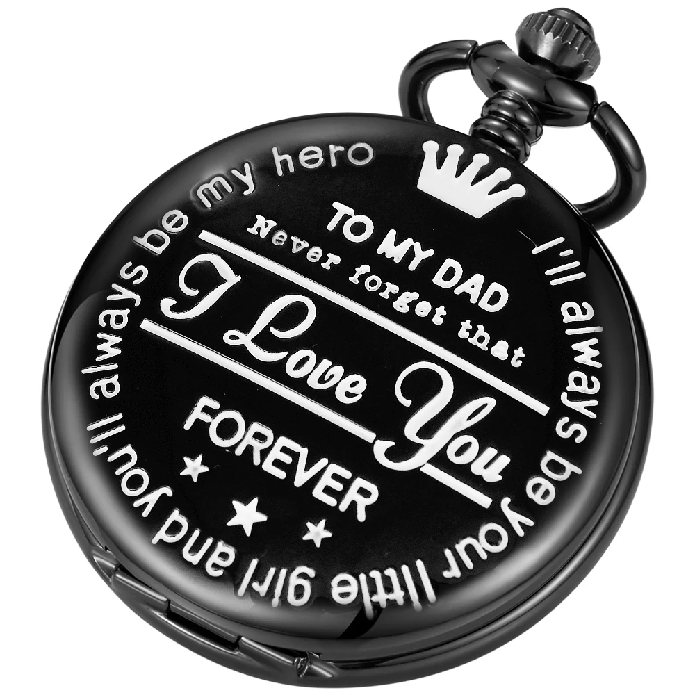 To My Dad جيب كوارتز فريد من نوعه لساعة Dad Fob وقلادة وسلسلة قلادة عتيقة لعيد الأب وعيد الميلاد وعيد الشكر