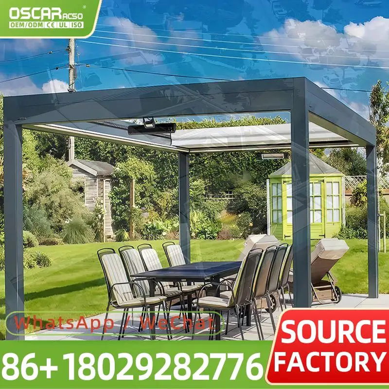 Wholesale Outdoor Electric Rainproof Standing Bioclimatic Louvered Aluminum Patio Canopy and Shade Structure for Yard Terrace Ro