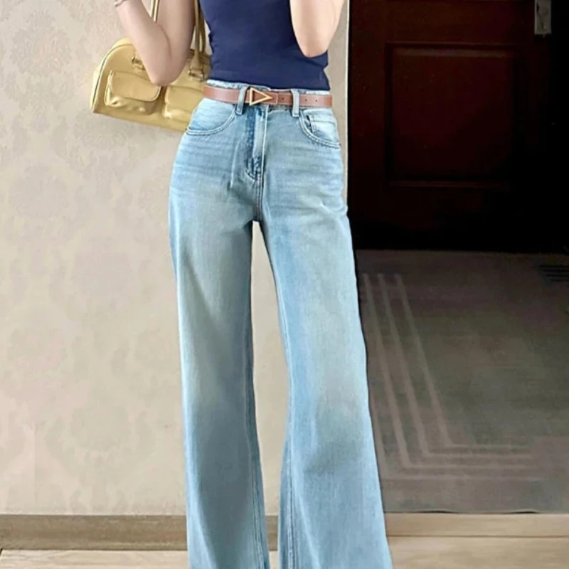 

Summer Denim Pants for Women High Waist Woman Jeans New in Teenagers Baggy Retro Fashion Casual Streetwear Clothes Cool Trousers