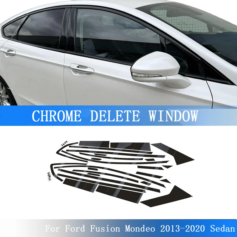 

Glossy Black PVC Car Window Decorative Strip Sticker For Ford Fusion 2013-2020 Sedan Exterior Protection Accessory