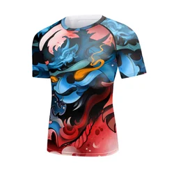 Men Spandex Gym Clothes Jiu jitsu Gi BJJ Rash Guard Printing Cody Lundin Sublimation Printed Grappling Wear Tight Casual T shirt