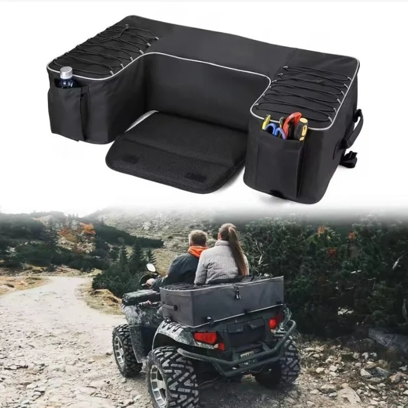 Beach Motorcycle Seat Bag Cross-Country Saddle Storage Bag Mountain ATV Seat Tail Bag with Tool Pockets
