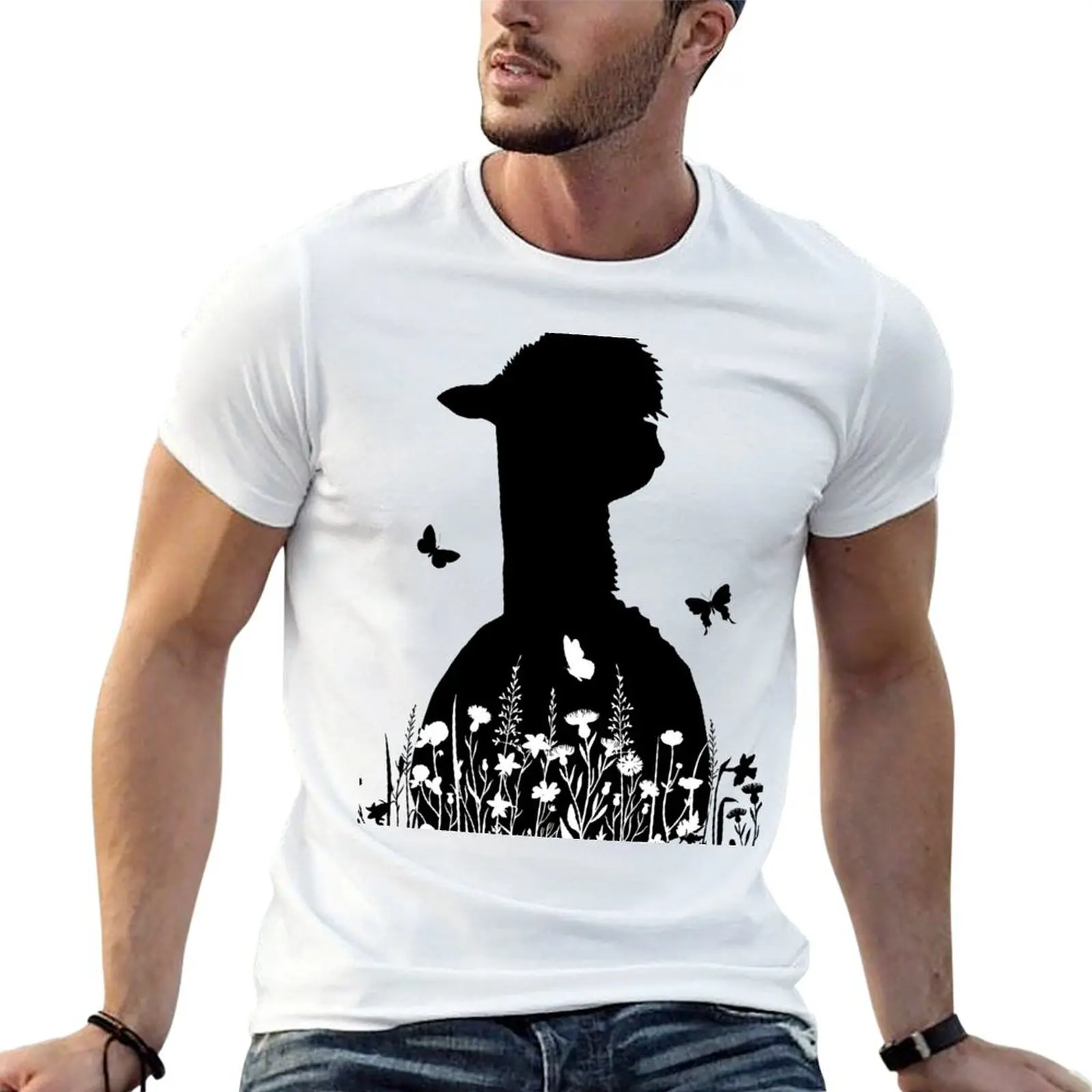 Alpaca flower meadow T-Shirt Soft Cotton Print T-Shirt